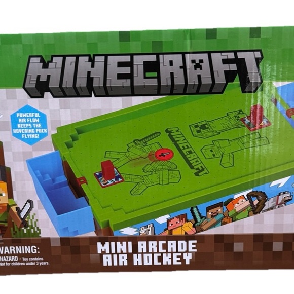Minecraft Mini Arcade Air Hockey 14” Assembled Length Toys Christmas Gift 3+ Boy - Picture 2 of 7